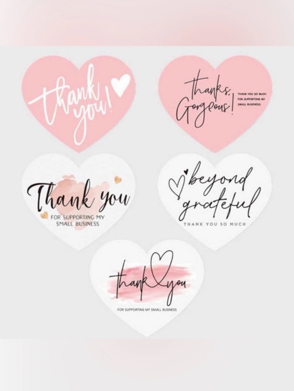 150 Thank You Heart Cards – 5 Beautiful Designs Best Value Bulk Set 💕 - Picture 2 of 9